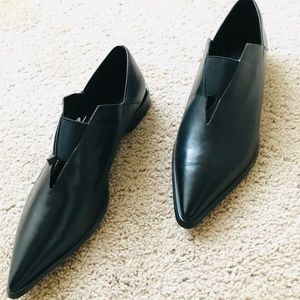Zara Black Leather Loafers